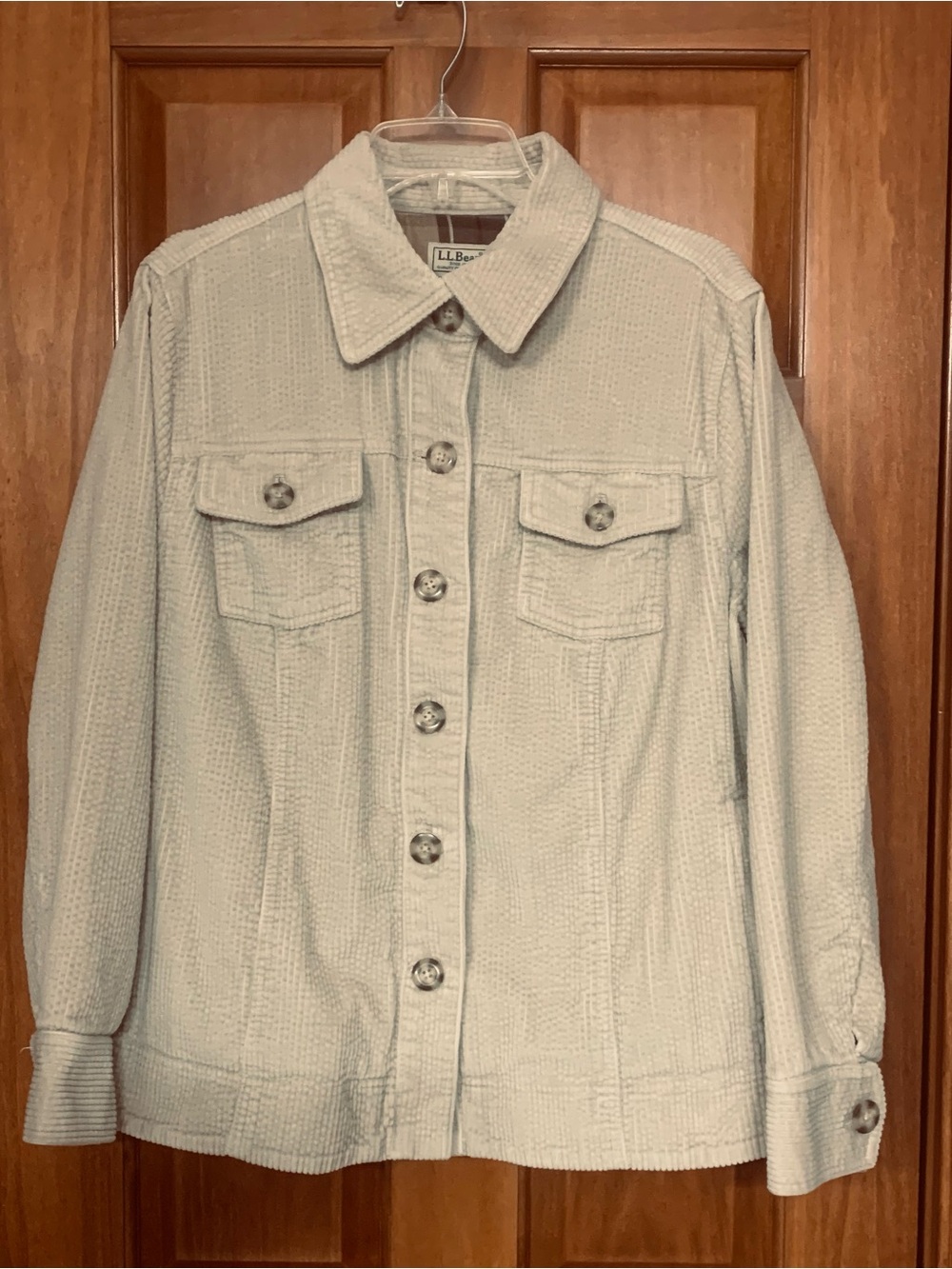 L.L. Bean Women's Textured Button-Front Flannel lined Shacket Trucker Plus 1X